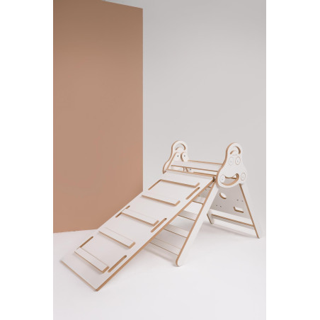 Échelle Pikler Montessori en bois avec toboggan – Naturel