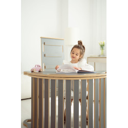 Kit 3 en 1 Balançoire Montessori XXL en bois, toboggan échelle et plateau - Gris