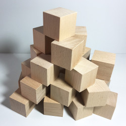 Cubes en bois brut 50mm - Lot de 24 cubes