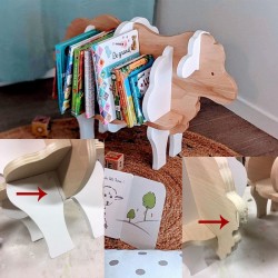 Augustin - Bibliothèque enfant en forme de mouton - Blanc avec Défauts visuels