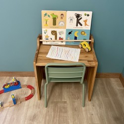 Escritorio de madera para jardín de infantes para niños pequeños - Foto 3