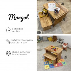 Children's wooden table - Dimensions and weight