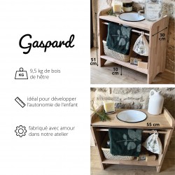 Lave-mains Montessori en bois Gaspard - Dimensions et poids