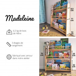 Kinder- und Babybücherregal Madeleine - Abmessungen und Gewicht