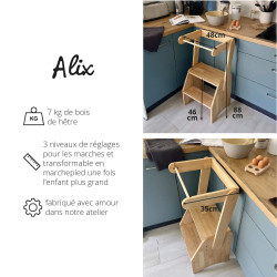 Alix, Montessori Beobachtungs- und Lernturm aus Holz für Kinder – Maße und Gewicht