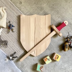 Arthur Pack - Holzschwert und Schild - Holzspielzeug - Blankoschild zum Dekorieren