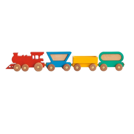 Leo el tren de madera de colores