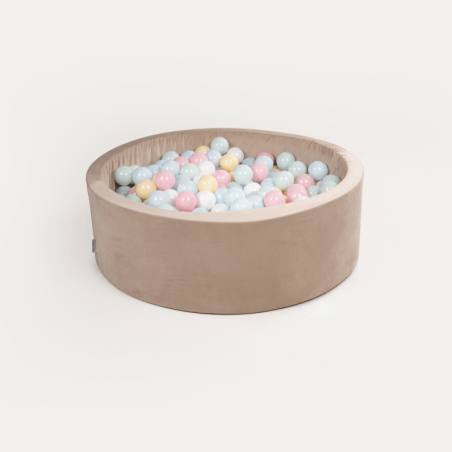 Piscine à Balles 7Cm pour Bébé 30x90 - 300 balles Pastel - beige