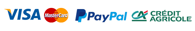 Paiement par Visa, Mastercard, PayPal, Virement bancaire